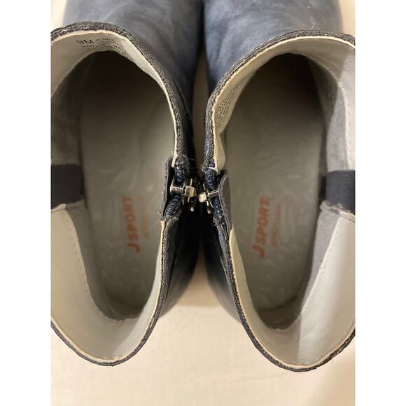 JSport By Jambu Jenna Women's Size 9 Ankle Boots Navy Blue Zip Up Booties Casual - Picture 7 of 9